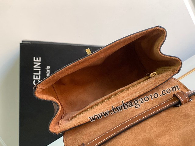Celine專櫃23s春季新品SOFT16迷你光滑牛皮革手袋 賽琳單肩斜挎全皮女包 sldj2384